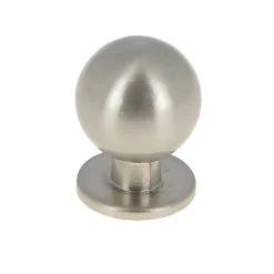 Bouton boule/platine Ø18 mm en zamak nickelé x2