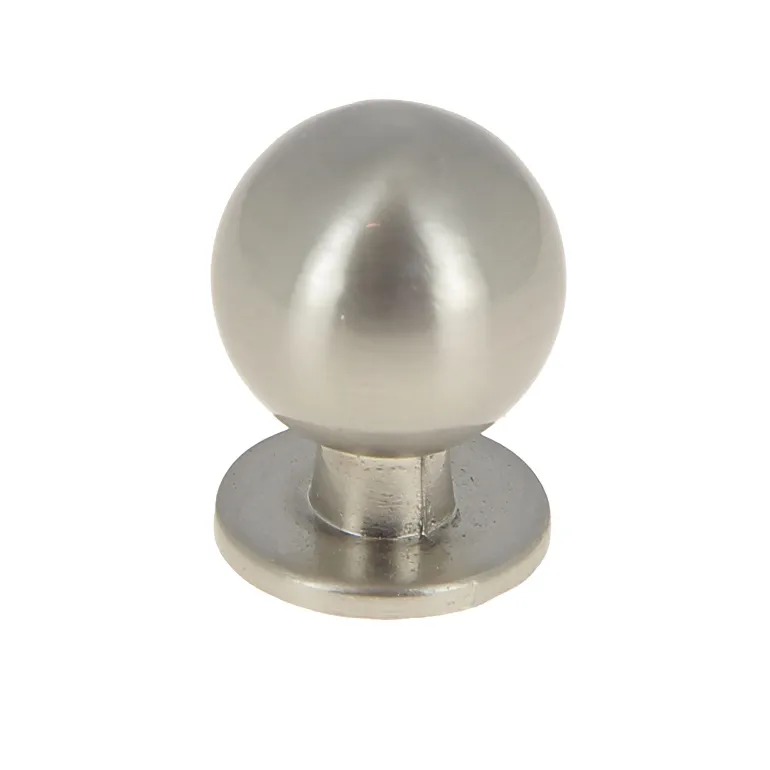 Bouton boule/platine Ø18 mm en zamak nickelé x2