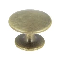 Bouton convexe Ø25 mm en zamak laitonné vieilli mat x2