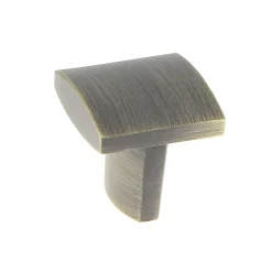 Bouton courbe 21 x 21 mm aluminium laitonné vieilli mat x2