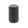 Bouton cylindre industriel Ø18 mm en aluminium noir mat x2