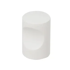 Bouton cylindre Ø15 mm en aluminium blanc mat x2