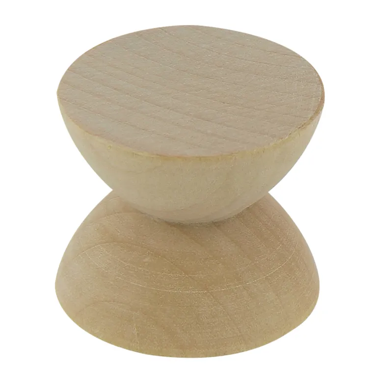 Bouton diabolo Ø35 mm en bois coloris brut x2