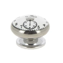 Bouton horloge Ø40 mm en céramique aluminium base nickelé x2