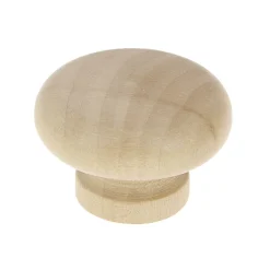 Bouton Ø35 mm en hêtre naturel verni x2