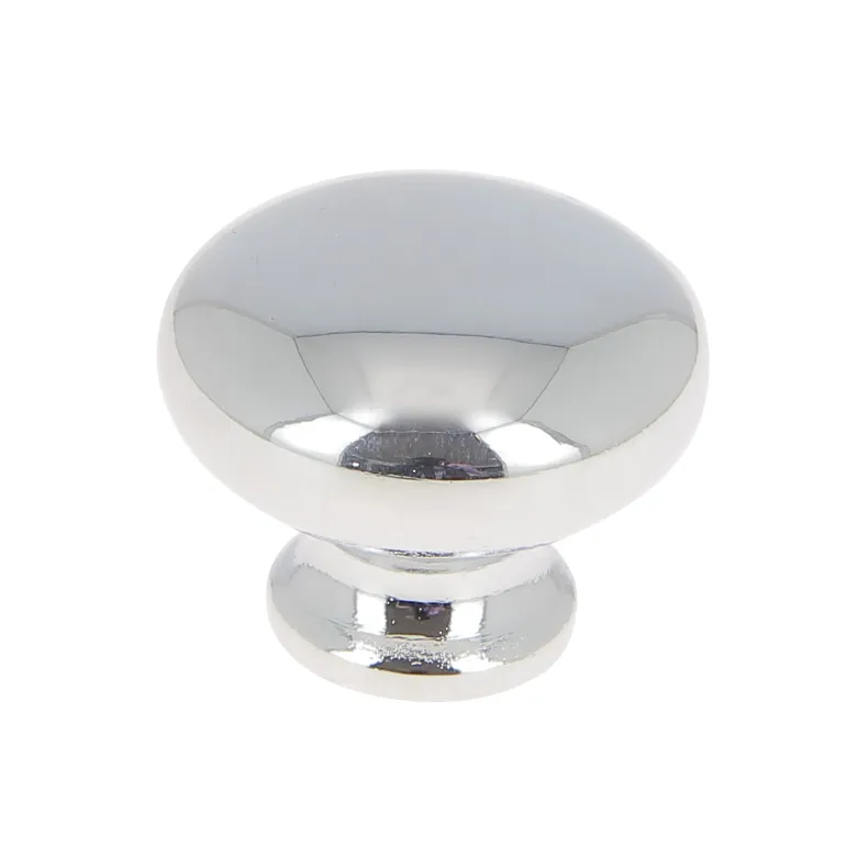 Bouton Ø28 mm en zamak chromé x2