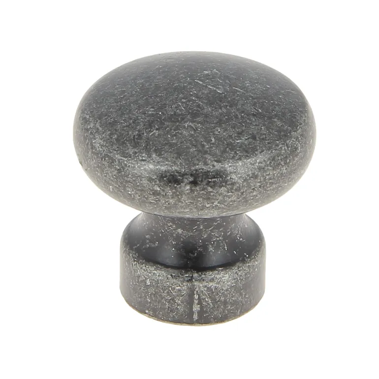 Bouton Ø25 mm en zamak vieux fer x2