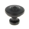 Bouton Ø30 mm rustique en zamak noir mat x2
