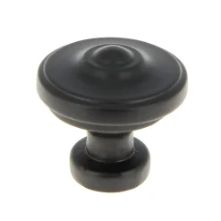 Bouton Ø30 mm rustique en zamak noir mat x2