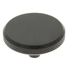 Bouton plat industriel Ø48 mm en fer noir mat x2