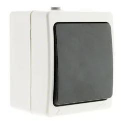 Bouton poussoir Aquae saillie étanche IP54 blanc/noir