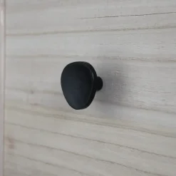 Bouton rond incurvé Ø38 mm en fer noir mat x2