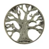 Bouton rond plat Ø40 mm arbre de vie en métal vieux fer x2