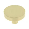 Bouton rond plat Ø35 mm en laiton satinée x2