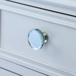 Bouton rond plat Ø37 mm verre effet miroir x2