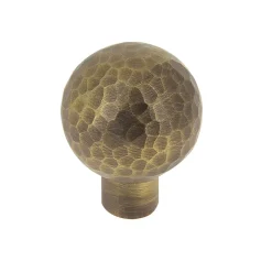 Bouton sphère Ø33 mm impact aluminium laitonné vieilli x2