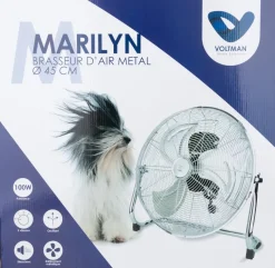 Brasseur d'air Marlylin chromé Ø45cm 100W VOLTMAN