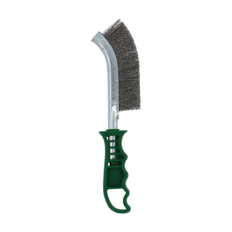 Brosse main, manche plastique vert 260x40mm, inox NORTON