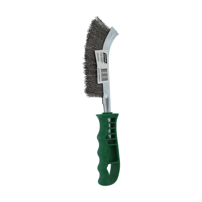 Brosse main, manche plastique vert 260x40mm, inox NORTON