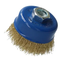 Brosse Ø75 meuleuse angle, coupe ondulé, acier/laiton NORTON