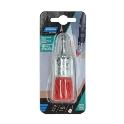 Brosse Ø 25 pour perceuse, pinceau nylon rouge, bois NORTON