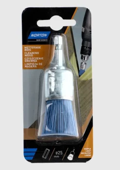 Brosse Ø 25 pour perceuse, pinceau nylon bleu, bois NORTON