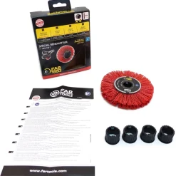 Brosse étroite fils nylon rouge grain 80 REX120 FARTOOLS