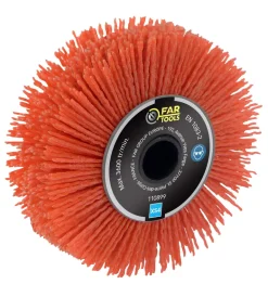 Brosse étroite fils nylon rouge grain 80 REX120 FARTOOLS
