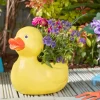 Cache pot forme Canard Daphné jaune