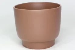 Cache-pot Calm Ø15,2/14,2 x H.13.3 cm café mat