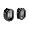 Cache+support extrémité tube penderie oval 30x15mm noir (x2)