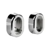 Cache+support extrémité tube penderie oval 30x15mm chrom(x2)