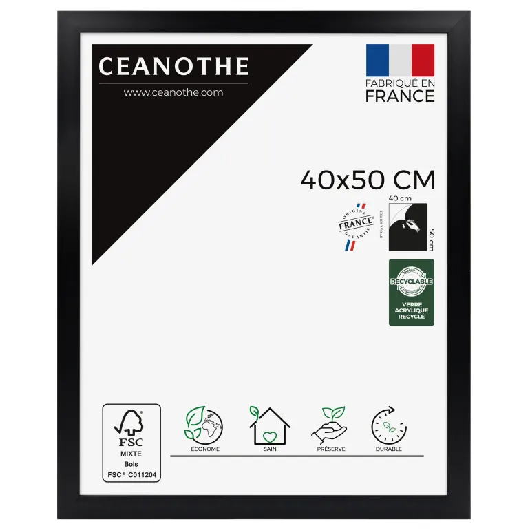 Cadre rectangulaire 40x50 cm Eternel noir