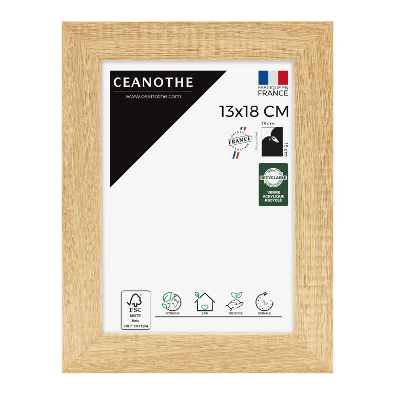 Cadre rectangulaire 13x18 cm Eternel bois naturel