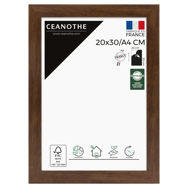 Cadre rectangulaire 20x30 cm Eternel ébène
