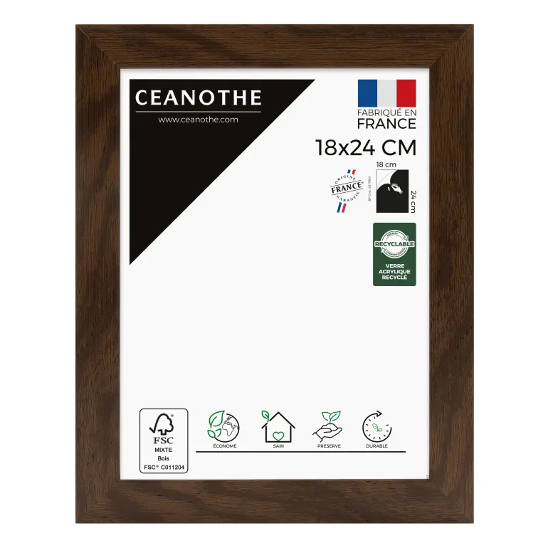 Cadre rectangulaire 18x24 cm Eternel ébène