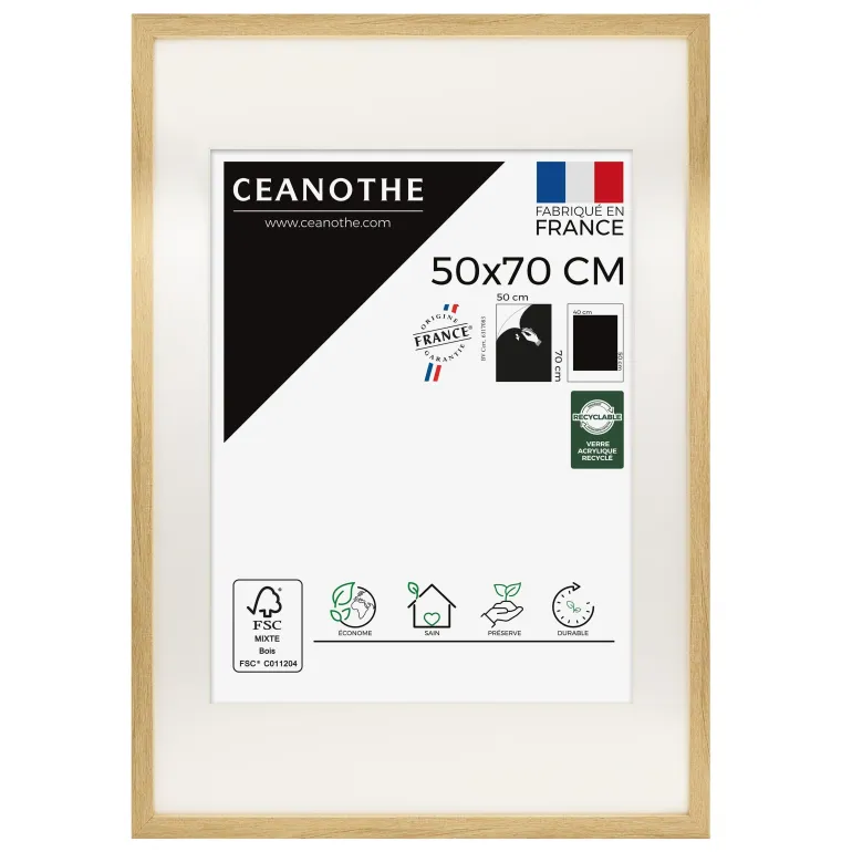 Cadre rectangulaire 50x70 cm Milan bois