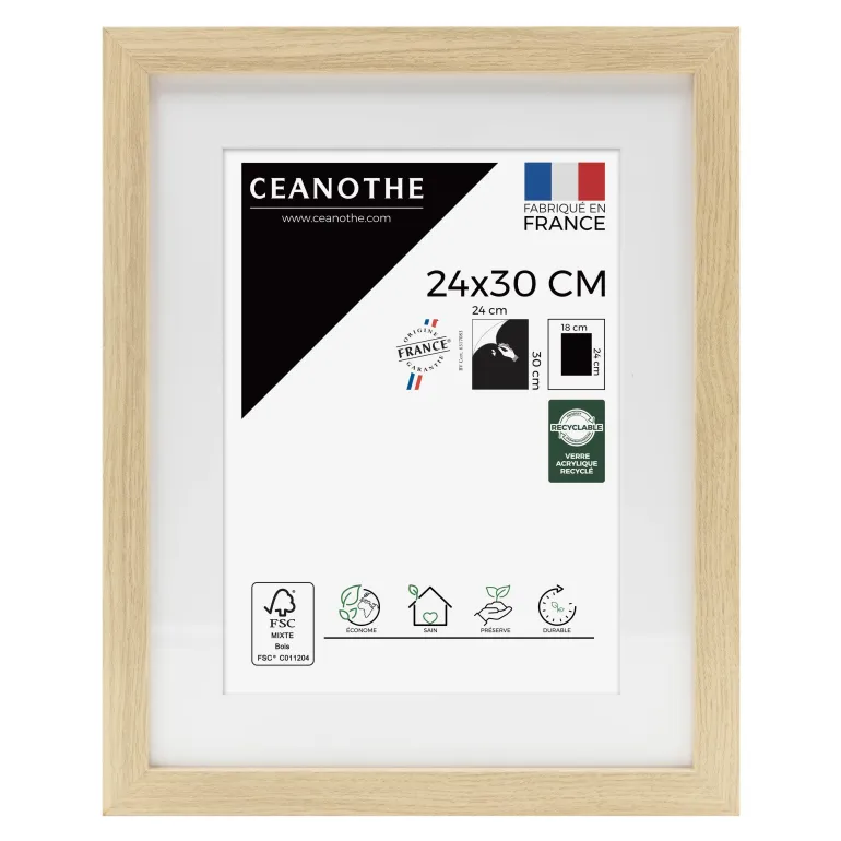 Cadre rectangulaire 24x30 cm Milan bois