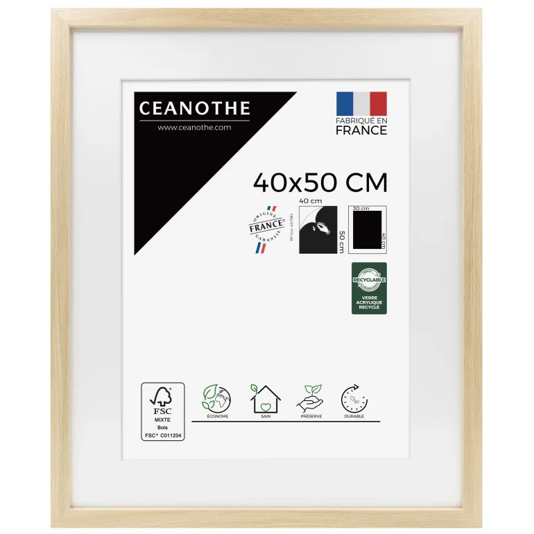 Cadre rectangulaire 40x50 cm Milan bois