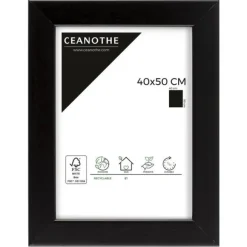 Cadre rectangulaire 40x50 cm noir mat