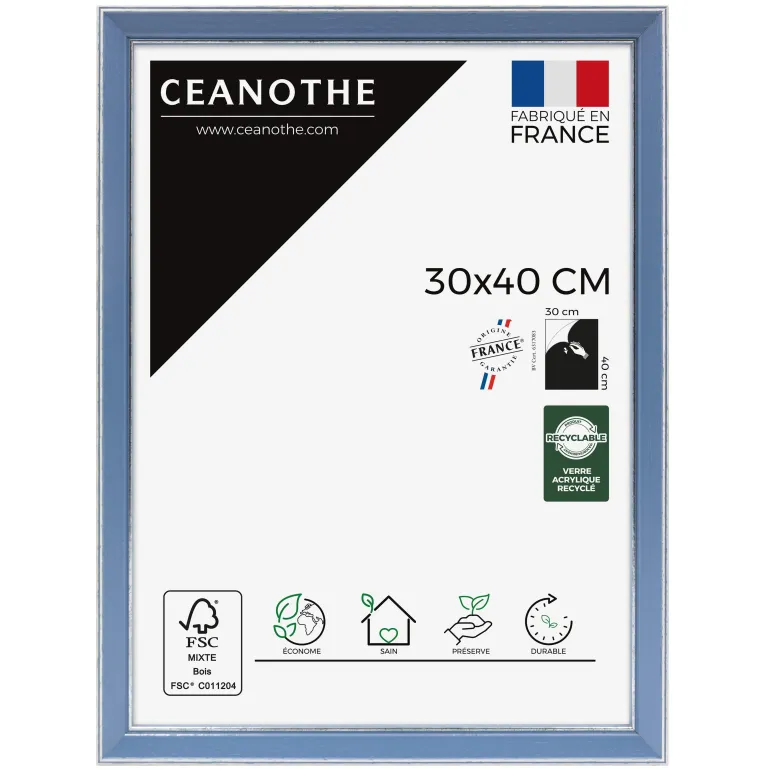 Cadre rectangulaire 30x40 cm Vittoria bleu