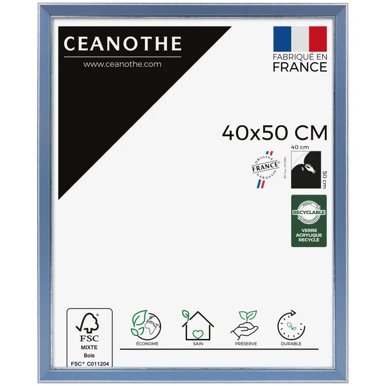Cadre rectangulaire 40x50 cm Vittoria bleu