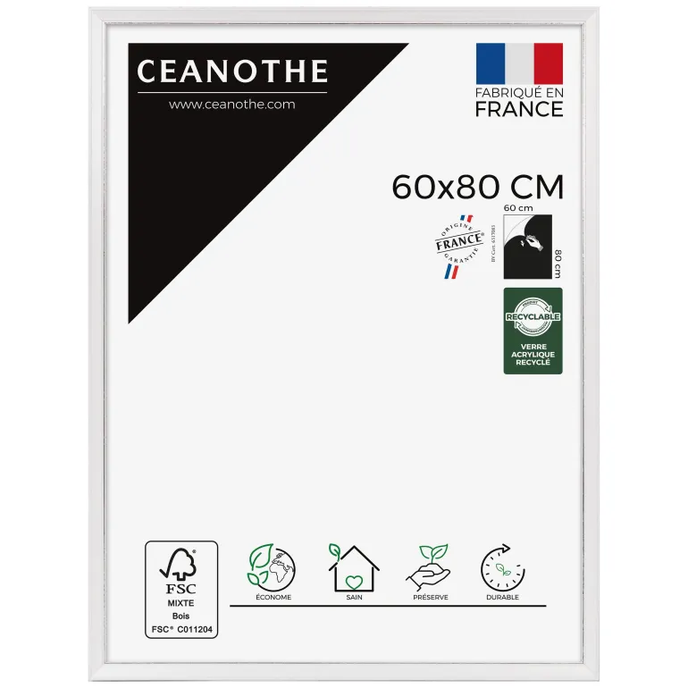 Cadre rectangulaire 60x80 cm Vittoria blanc