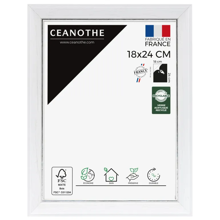 Cadre rectangulaire 18x24 cm Vittoria blanc