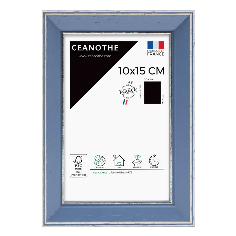 Cadre rectangulaire 10x15 cm Vittoria bleu