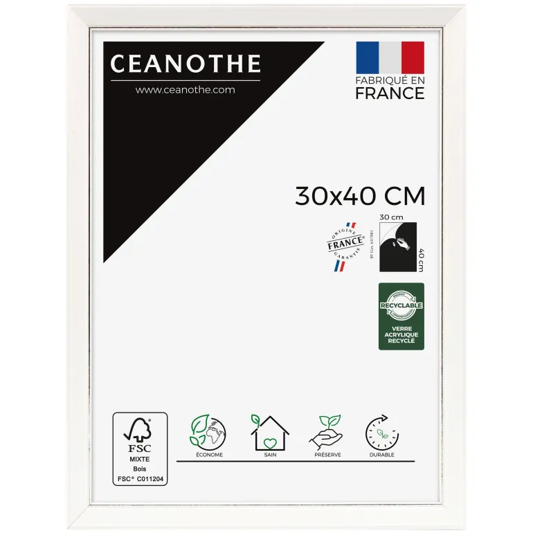 Cadre rectangulaire 30x40 cm Vittoria blanc