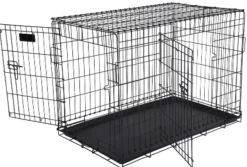 Cage en métal grillagée avec plateau noir L 90 cm