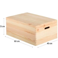 Caisse en bois avec couvercle 60x40x23 cm