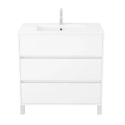 Caisson Atos 80 cm blanc 3 tiroirs sur pied AURLANE