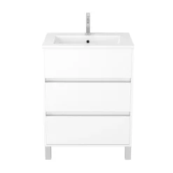 Caisson Atos 60 cm blanc 3 tiroirs sur pied AURLANE